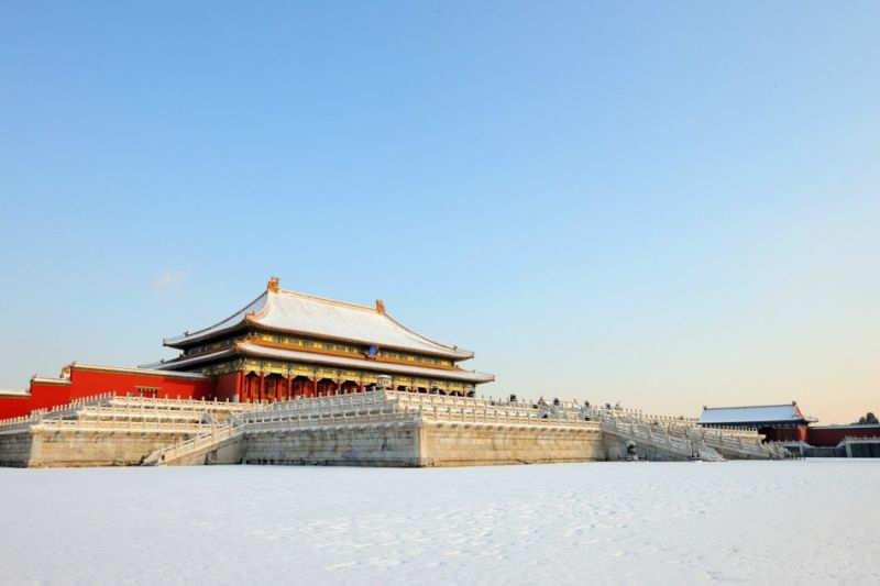 银装素裹雪后故宫摄影照片