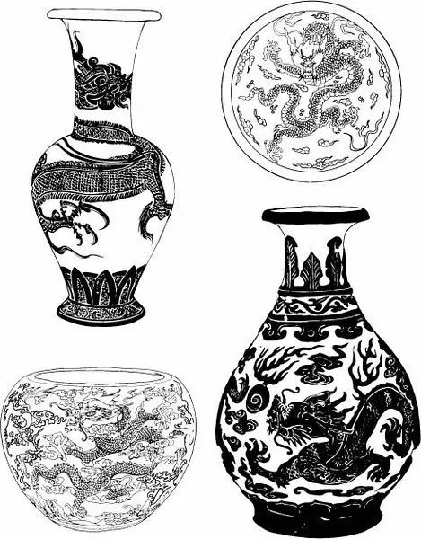 青花瓷素材图案欣赏，中国传统艺术就是这么美