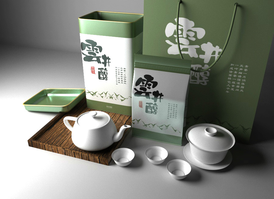 清新古朴茶叶包装设计，简洁大气茶叶包装设计