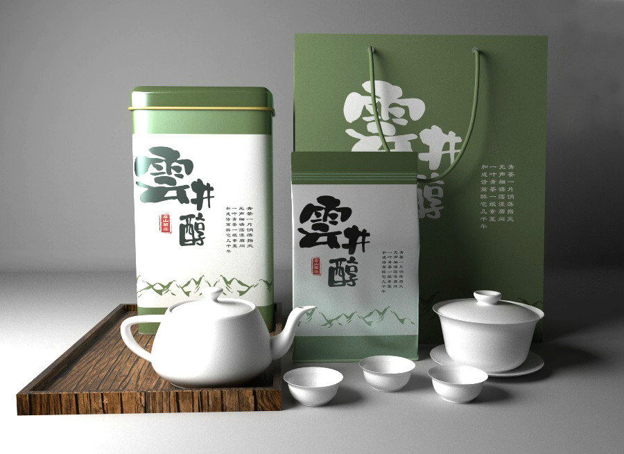 清新古朴茶叶包装设计，简洁大气茶叶包装设计