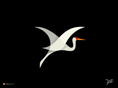 仙风道骨白鹤logo，精致典雅logo图片