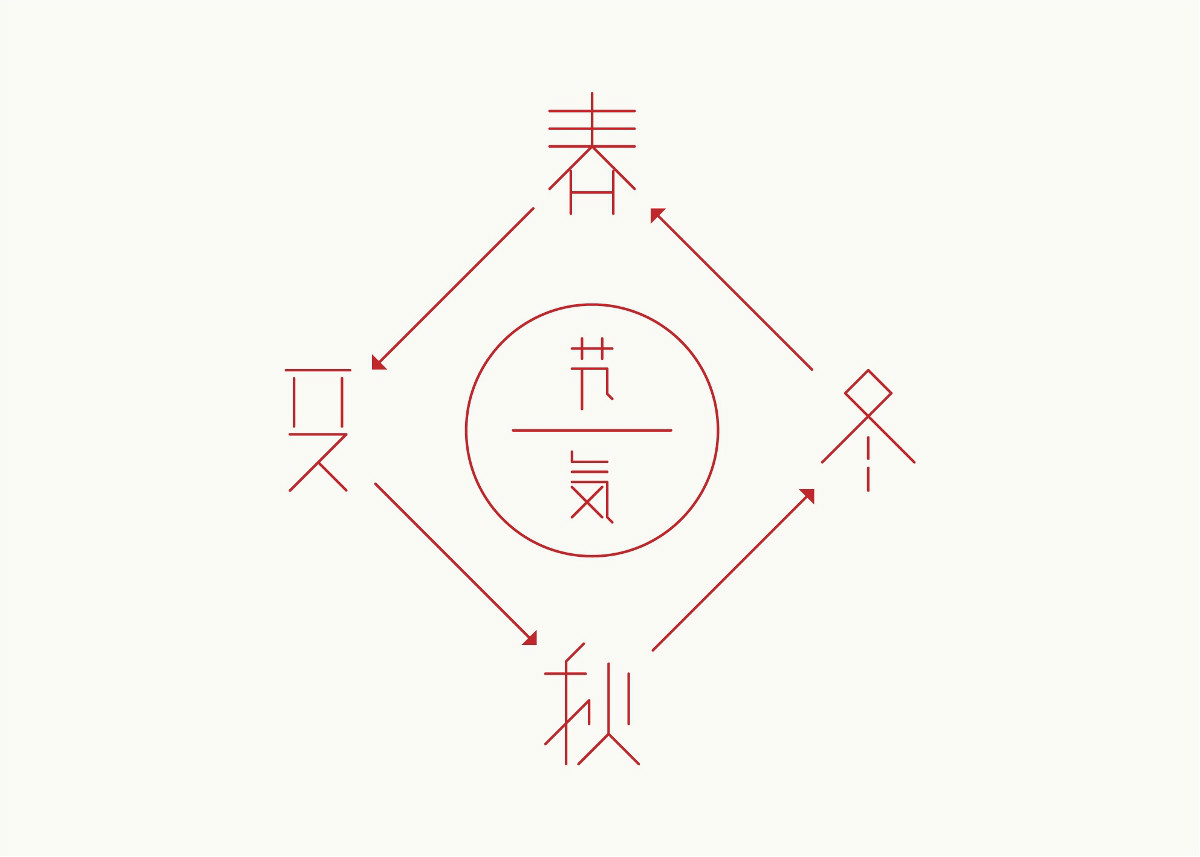 24节气字体设计，简约黑白艺术字体设计