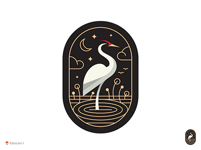 仙风道骨白鹤logo，精致典雅logo图片