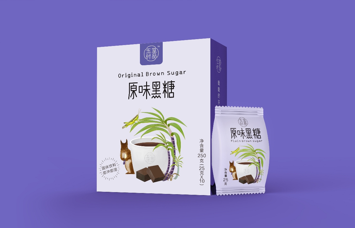 创意极简黑糖茶包装设计