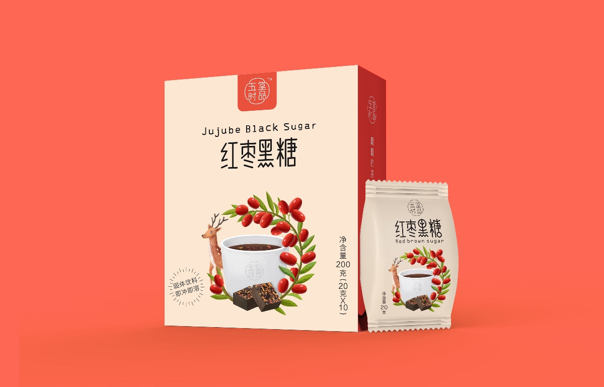 创意极简黑糖茶包装设计