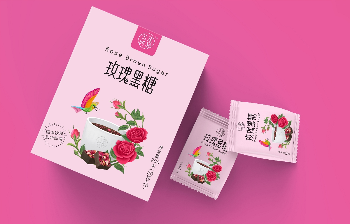 创意极简黑糖茶包装设计