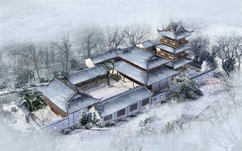 中式传统东方园林设计效果图（一）