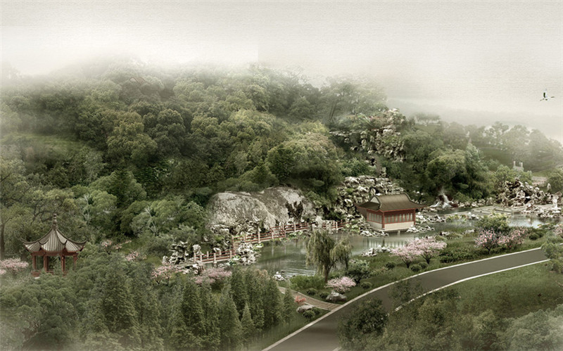 中式传统东方园林设计效果图（二）