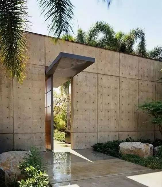 水泥墙朴素寂静的美，庭院设计