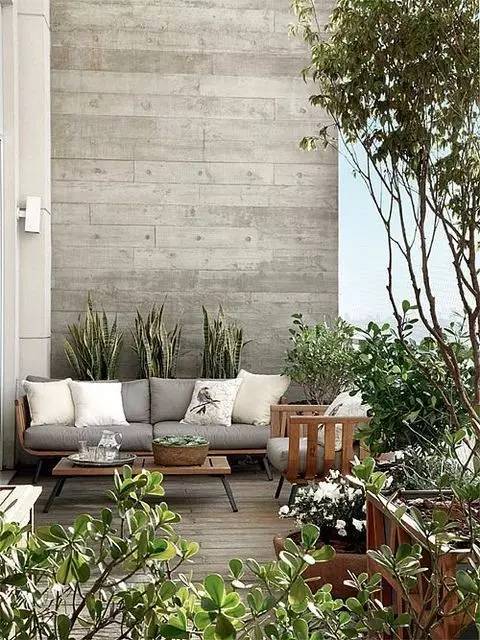 水泥墙朴素寂静的美，庭院设计