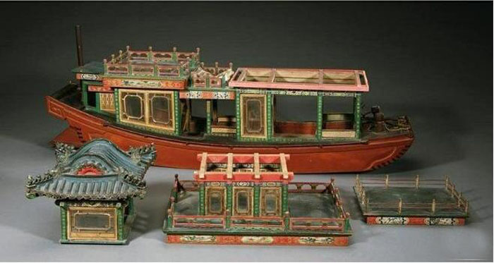 慈禧太后御船“木兰”画舫模型