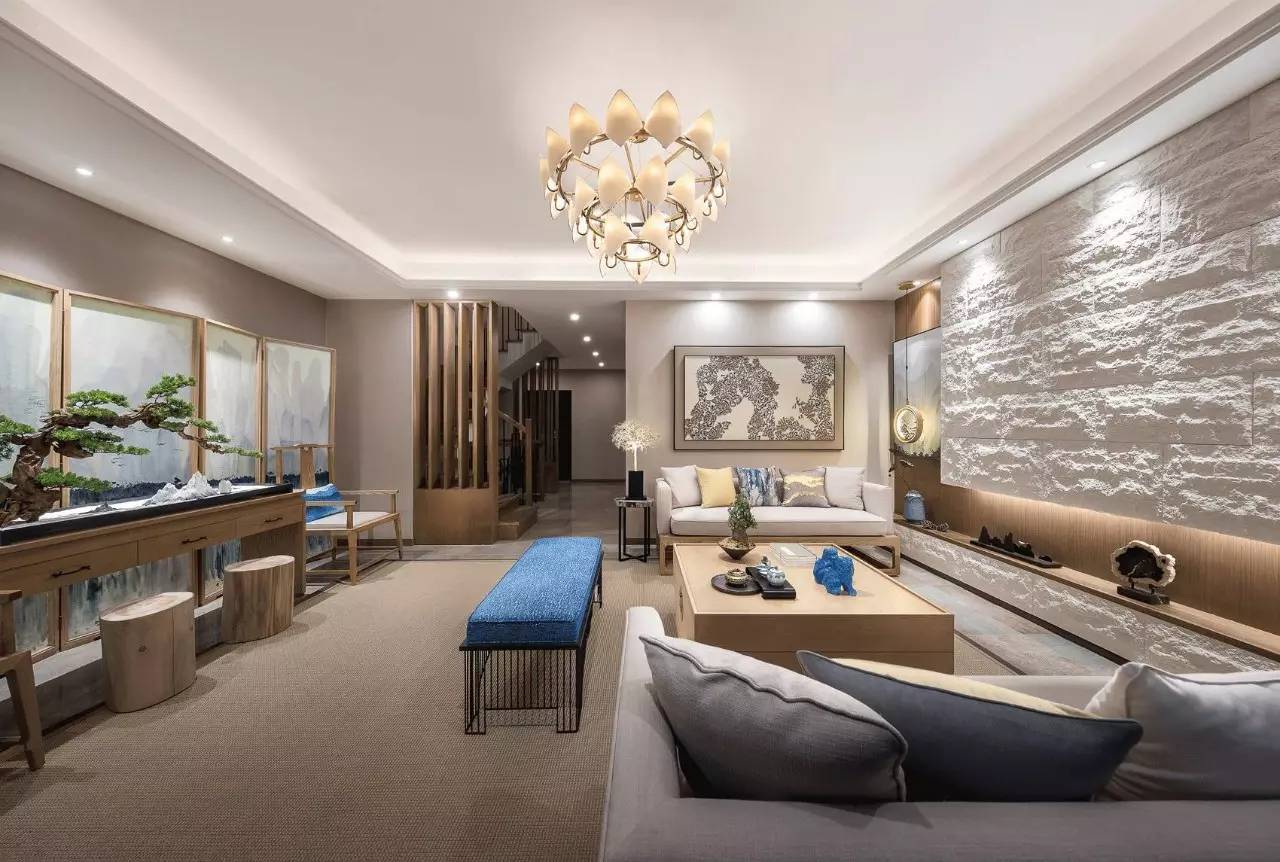 装修设计：新中式客厅最有范的待客之道！
