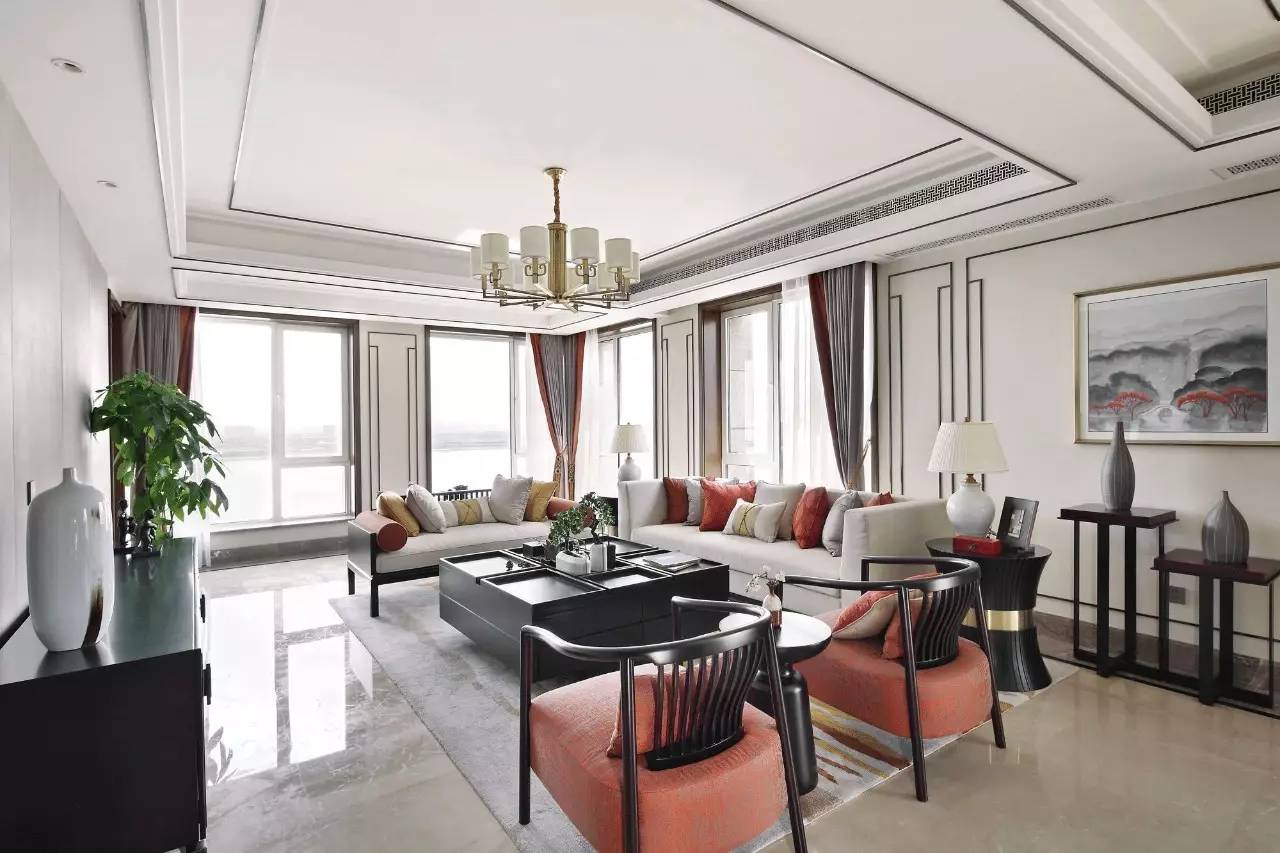 装修设计：新中式客厅最有范的待客之道！