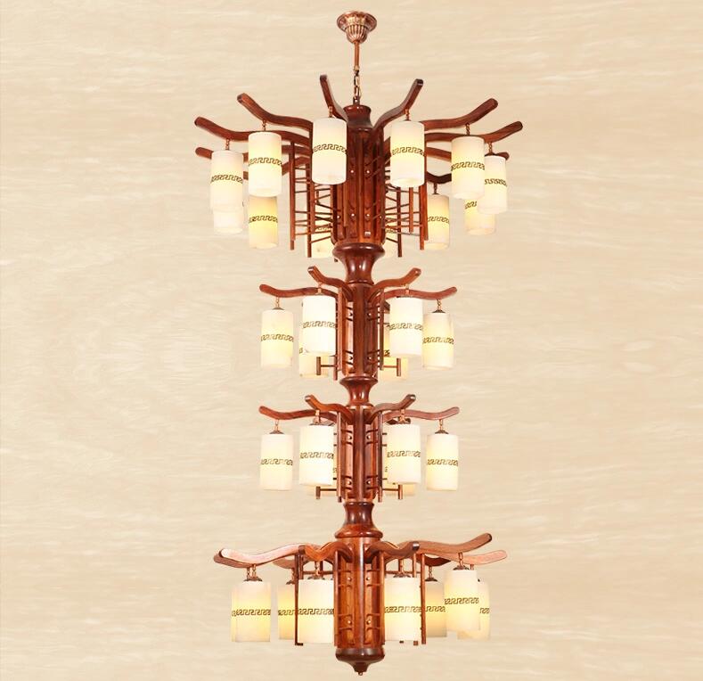 中式花梨红木复式灯具