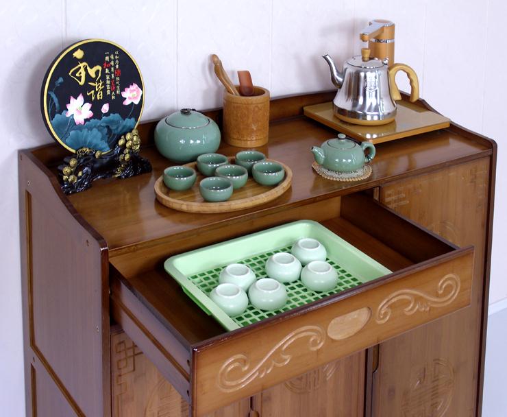 高档多功能水架茶具实木置物柜子
