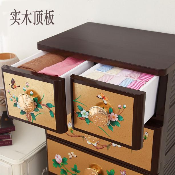中国风复古储物柜，多层组合整理柜五斗柜