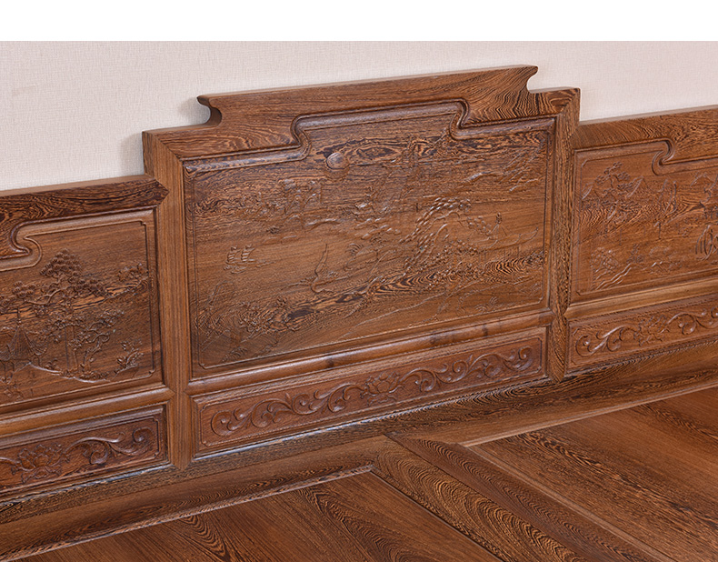 明清古典鸡翅木家具，仿古实木雕花中式床