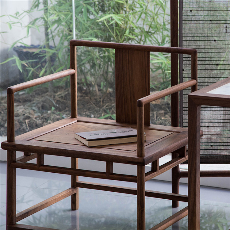 新中式禅意老榆木圈椅实木太师椅