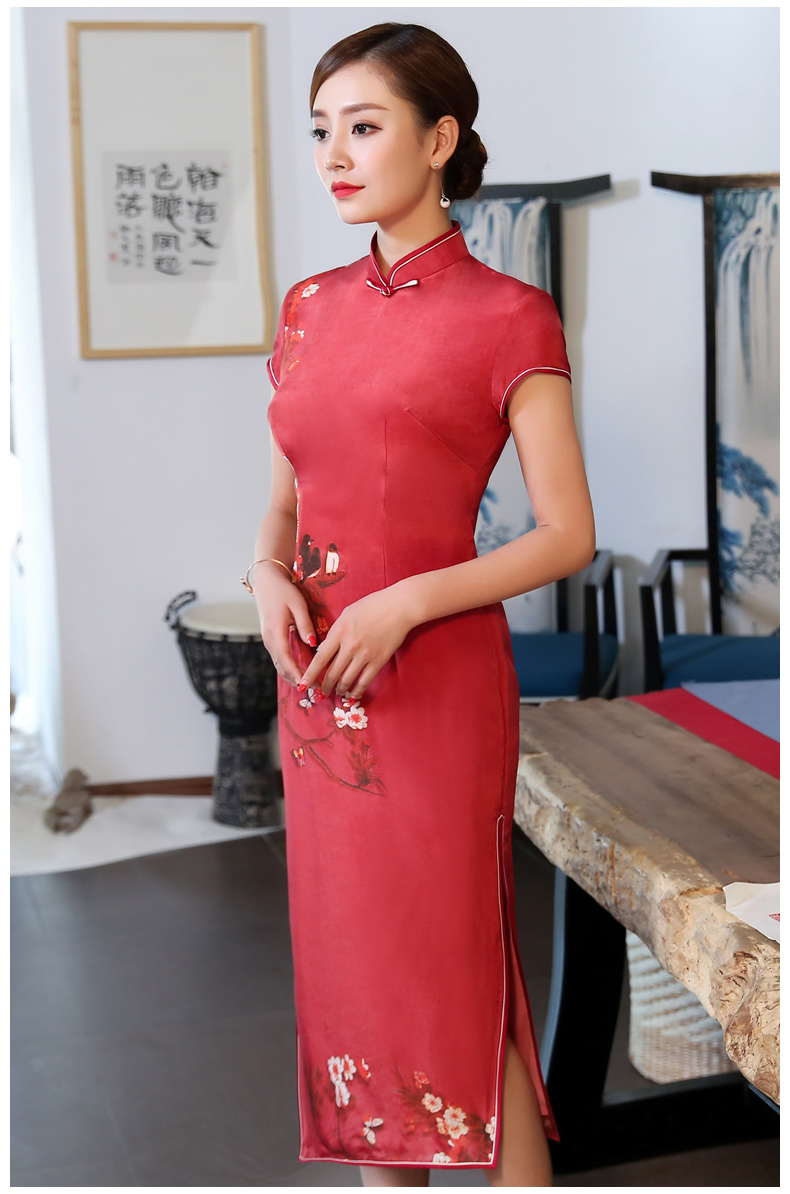 喜气中国红旗袍，耀眼的中国韵味美!
