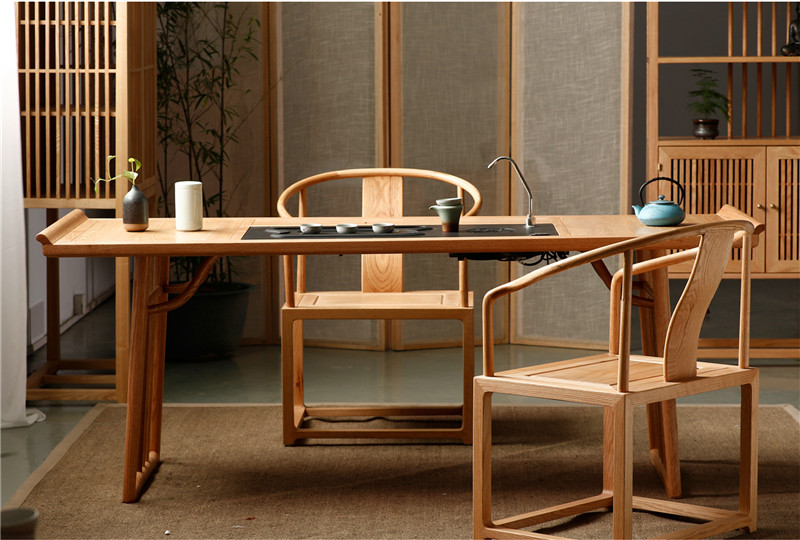 新中式实木功夫茶桌椅组合