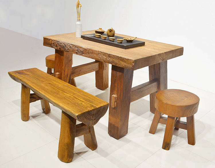 传统香樟木实木功夫茶桌椅组合