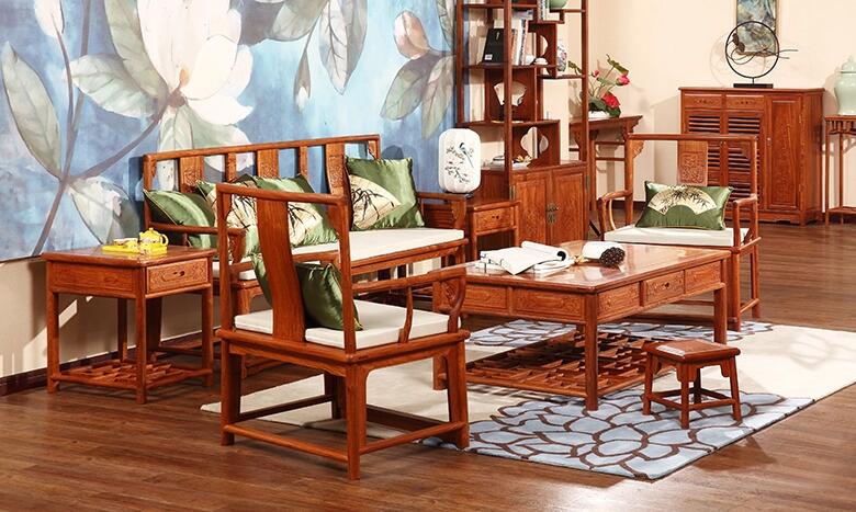 中式红木家具沙发，缅甸花梨木家具价格