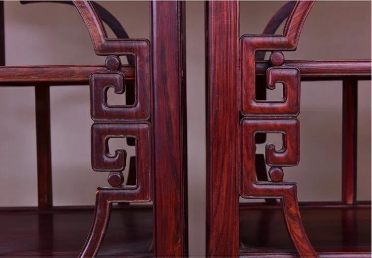 红木家具新中式老挝大红酸枝博古架