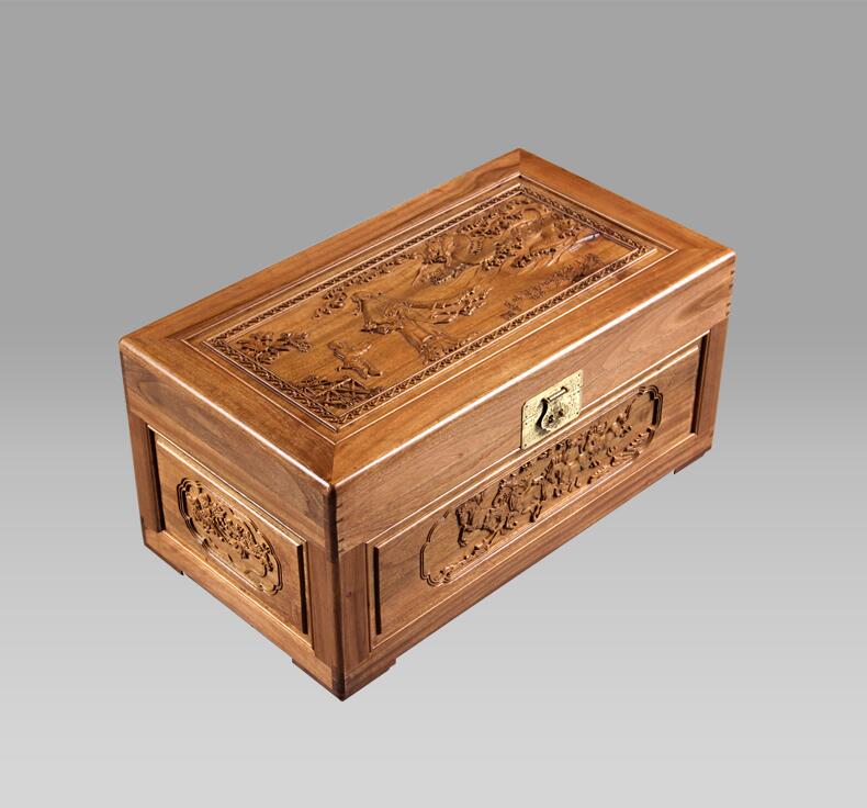 中式复古香樟木箱子
