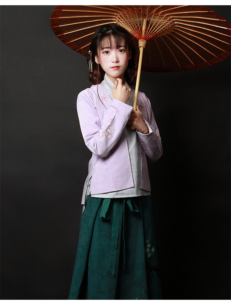 中国风女装手绘日常汉服中式对襟上衣