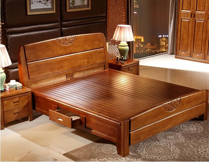 新中式实木床1.8米橡木婚床