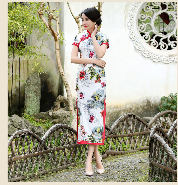 时尚中国风典雅印花旗袍裙