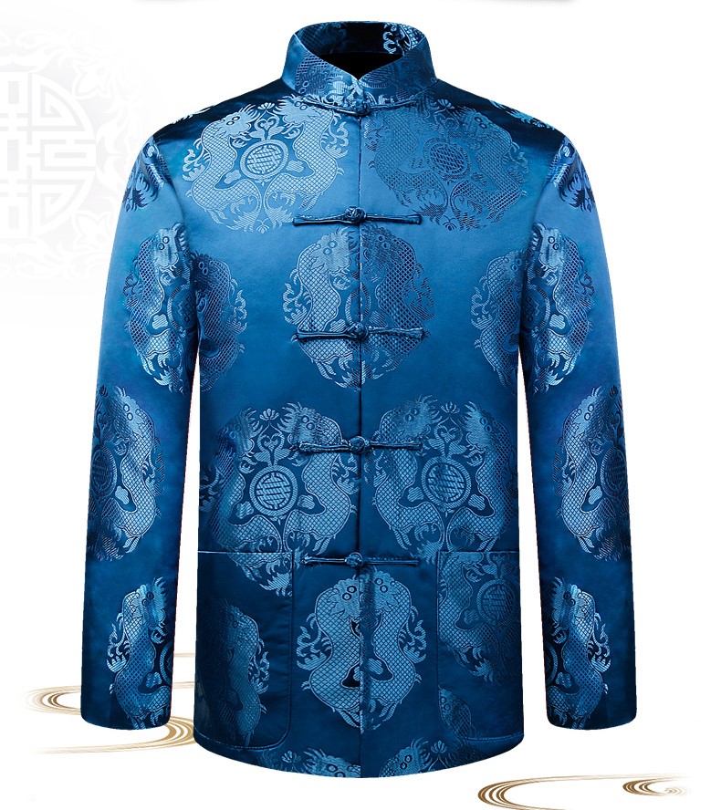 宝蓝色中式唐装外套，用心品质回归本心