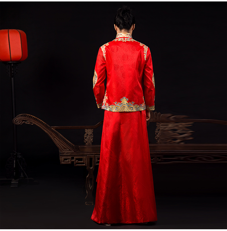 古典中式礼服，中国风新郎结婚礼服