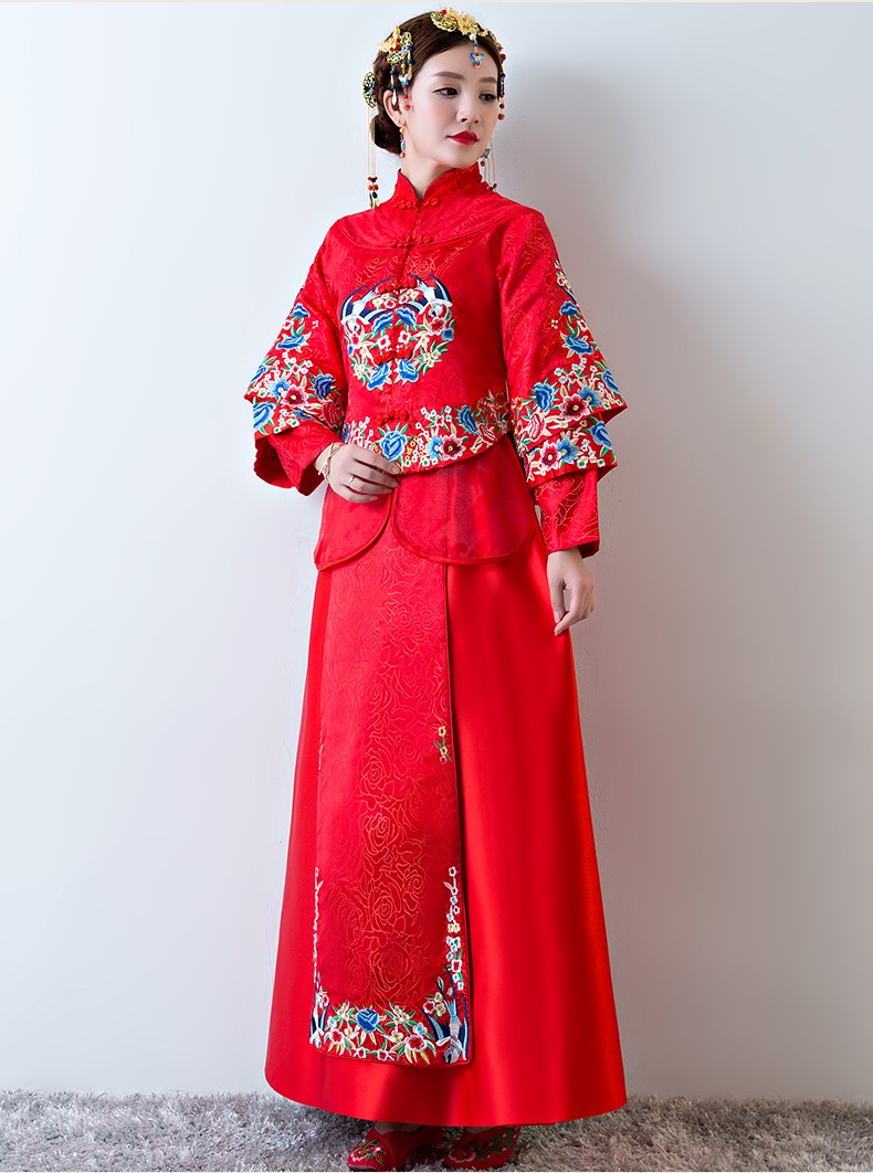古色古香中式礼服，中国风新娘结婚礼服