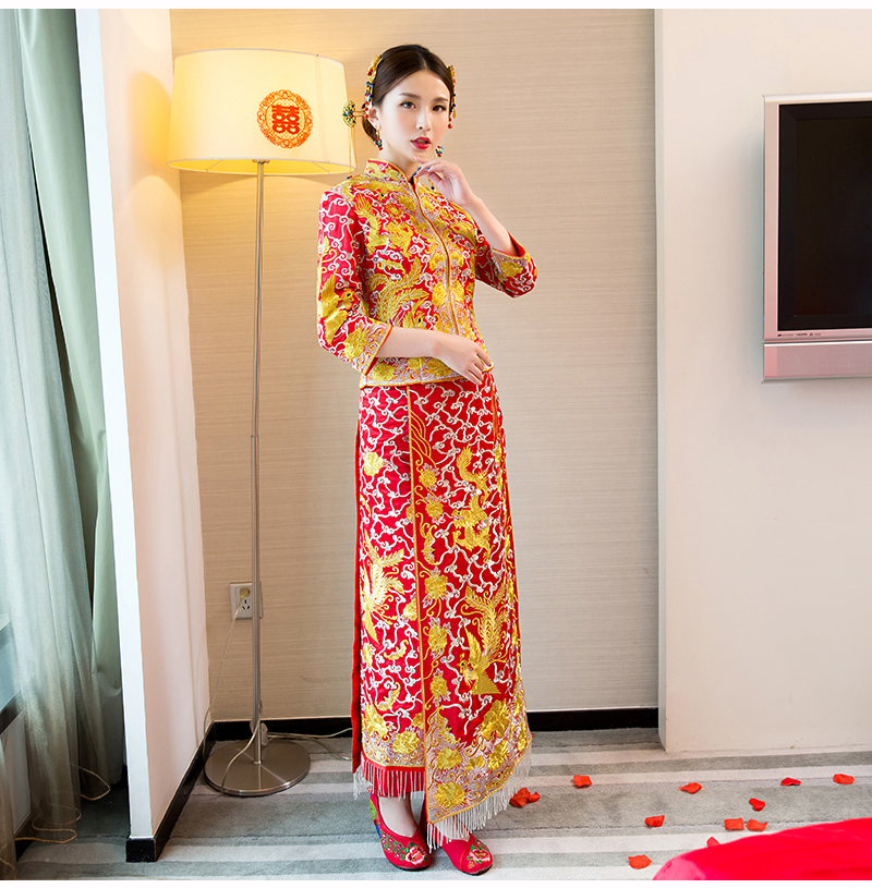 龙凤褂中式婚礼礼服，时尚中国风新娘礼服