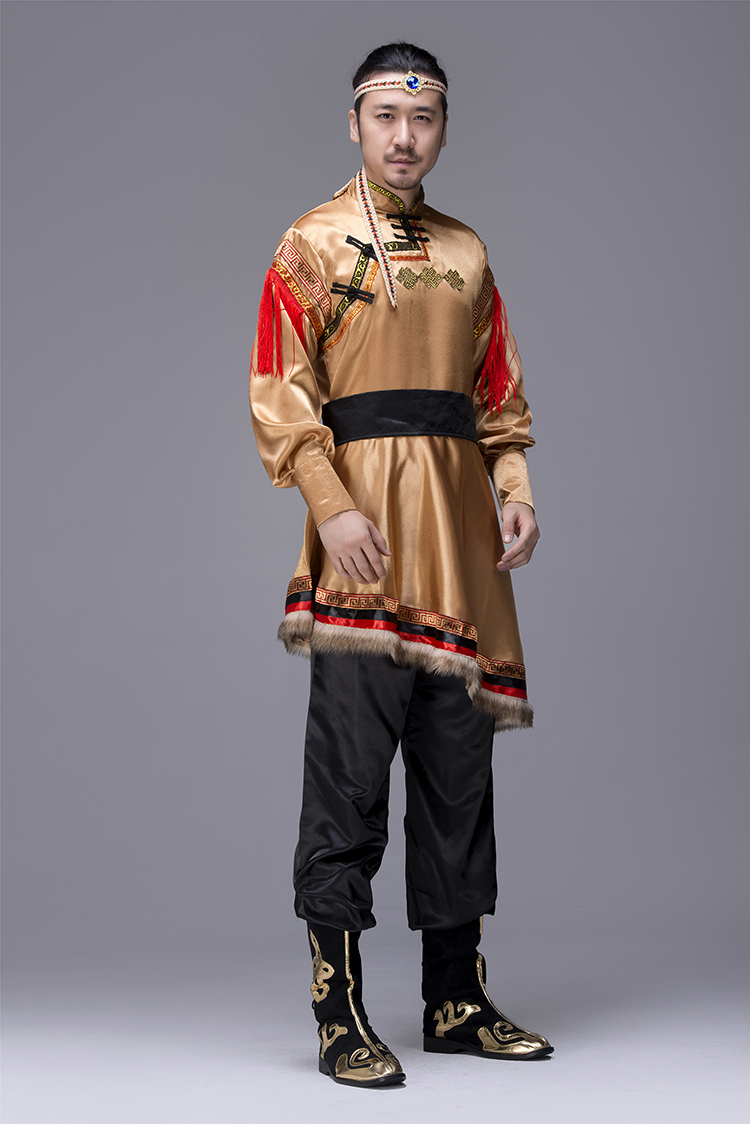 简约大气的蒙古袍男装，少数民族服装
