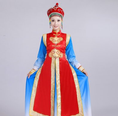蒙古族服饰表演服装，少数民族服装图片