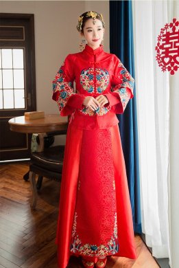 中国风精致刺绣中式礼服新娘礼服