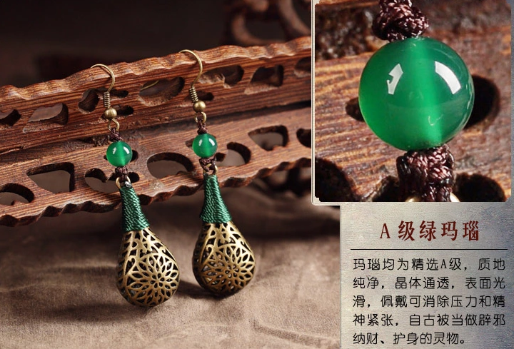 手工复古风镂空耳坠，古典气质中国风耳环