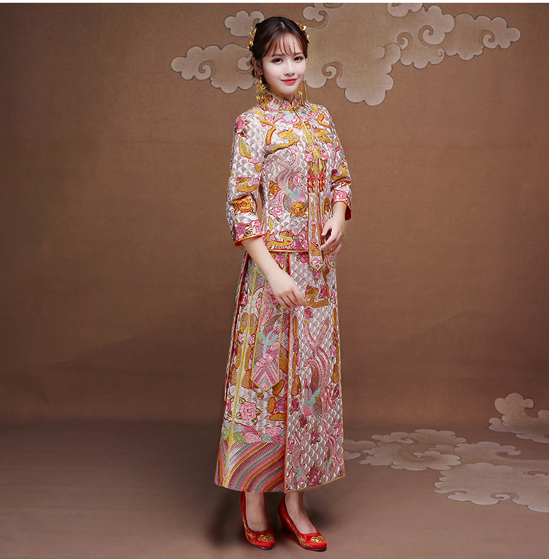 复古时尚中式礼服，唯美中国风新娘礼服