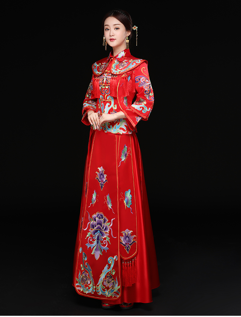 龙凤褂新娘礼服，结婚礼服中式礼服