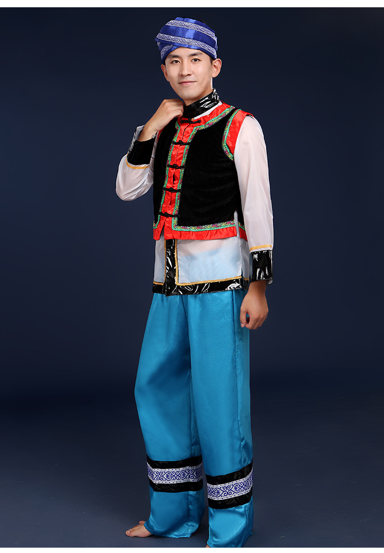彝族舞蹈民族服饰，男款少数民族服装