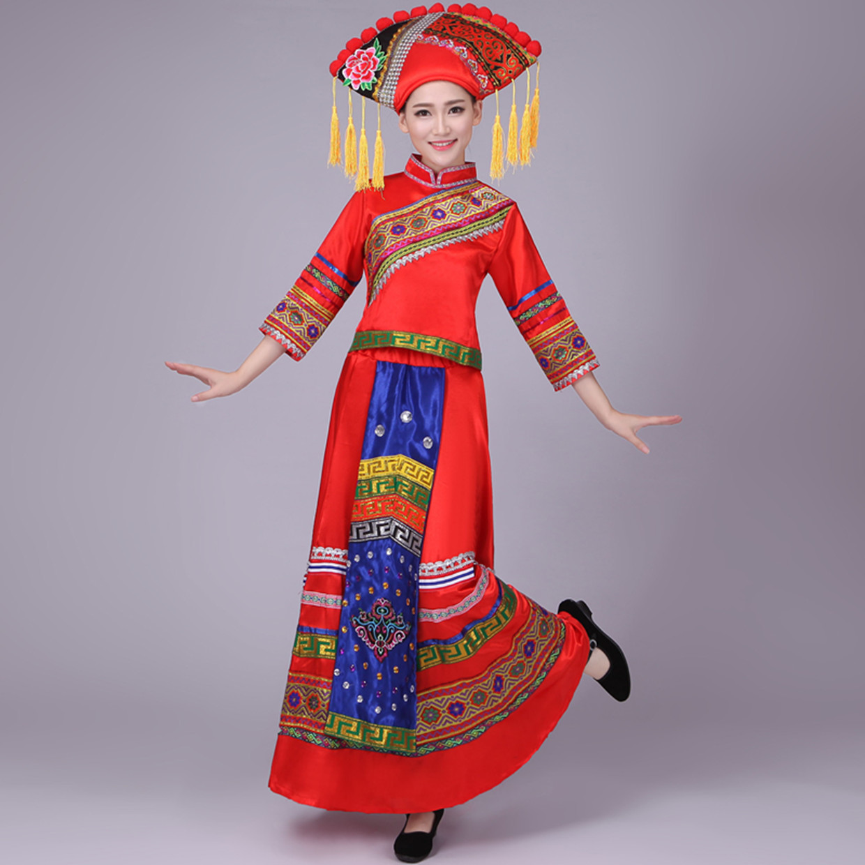 广西壮族舞蹈民族服装，苗族少数民族服装图片