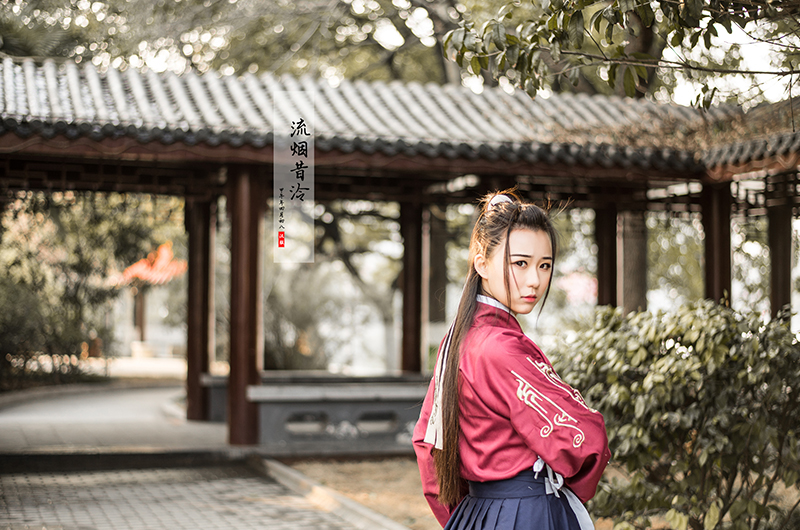 情侣汉服绣花火纹衣裳裋褐