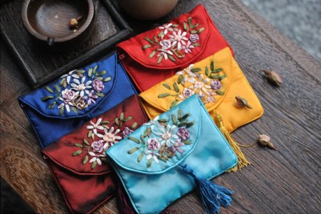 一方古意传统中式手工包，复古手工绣荷包