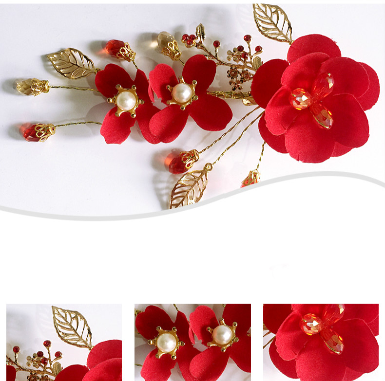 时尚优雅的韩式花朵新娘头饰