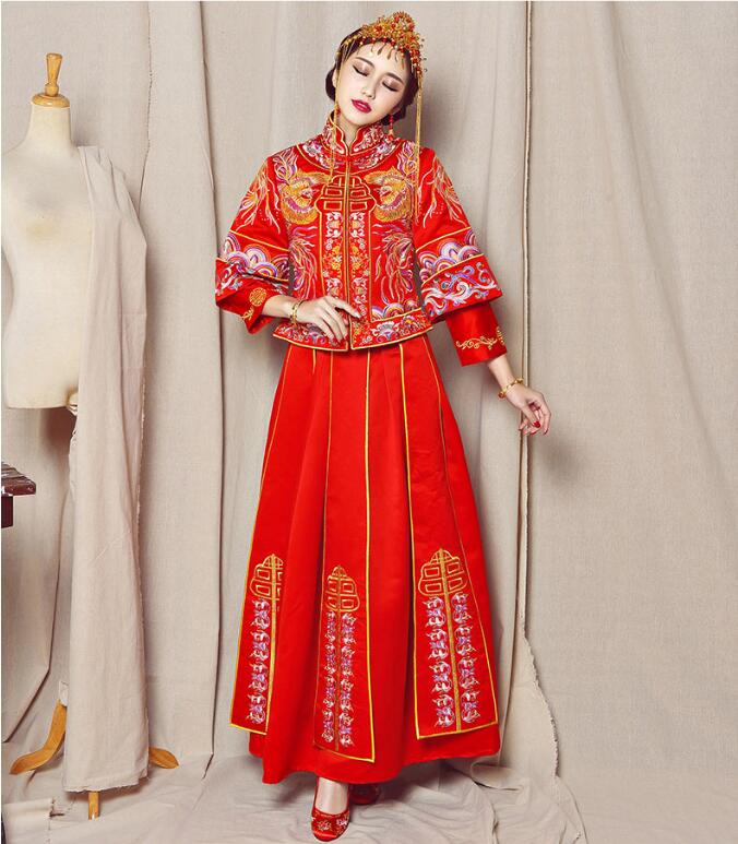中国风秀禾服刺绣裙褂中式礼服