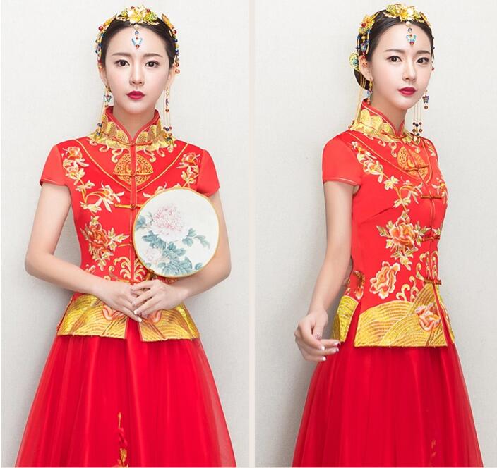 中国风新娘礼服中式婚礼礼服图片