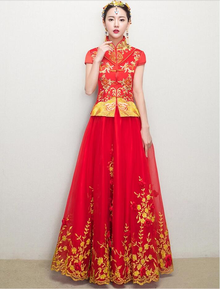 中国风新娘礼服中式婚礼礼服图片