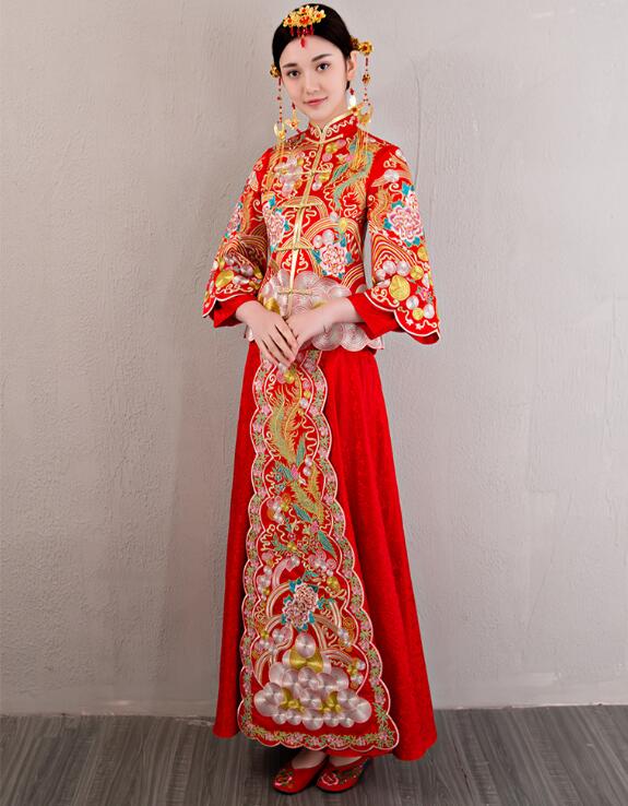 中国风龙凤褂刺绣礼服中式婚礼礼服
